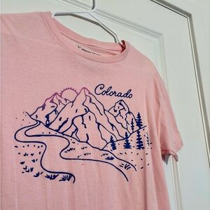 Bowery Supply Co Pink Colorado Tee Shirt, Small